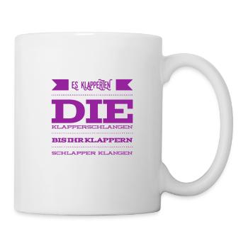 ich steh auf Zungenbrecher - Tasse - Weiß - Rechts