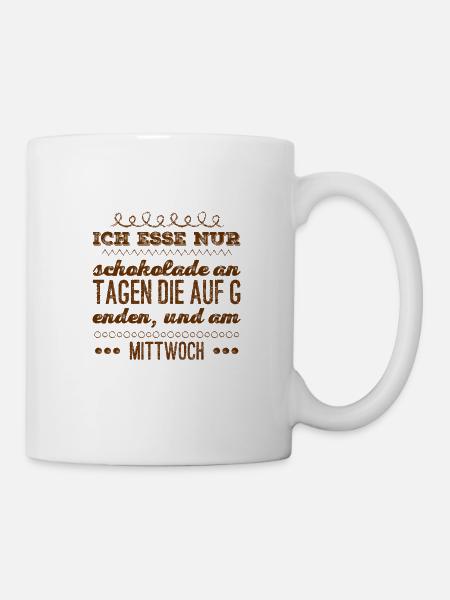 Schokolade ist genial - Tasse - Weiß