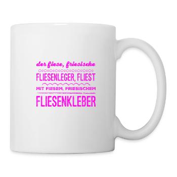 der fiese, friesischer Fliesenleger - Tasse - Weiß - Rechts