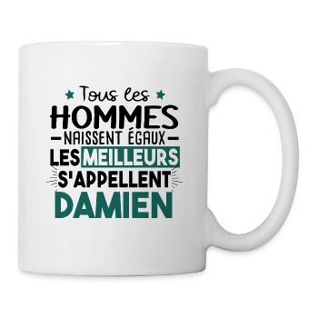 Damien Prénom Homme Cadeau Humour - Mug blanc - blanc - Droite