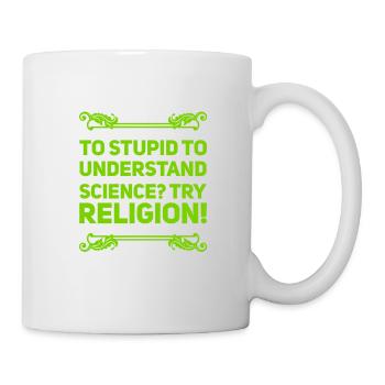 Religion vs Science - Mug blanc - blanc - Droite