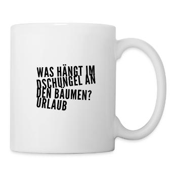 Qu’est-ce qui est accroché aux arbres ? - Mug blanc - blanc - Droite