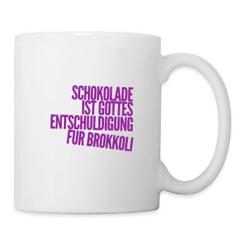 darum gibt es Schokolade - Tasse - Weiß - Rechts