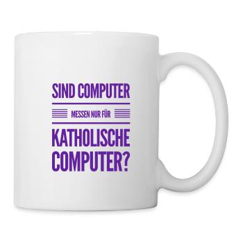 darf ich auf die Computermesse? - Tasse - Weiß - Rechts