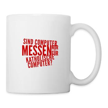 wer darf auf die Messe? - Tasse - Weiß - Rechts