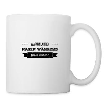 warum laufen Nasen? - Tasse - Weiß - Rechts