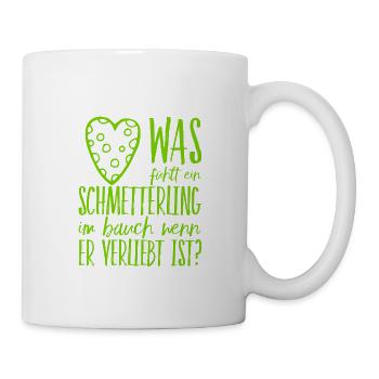 Schmetterlinge im Bauch - Tasse - Weiß - Rechts