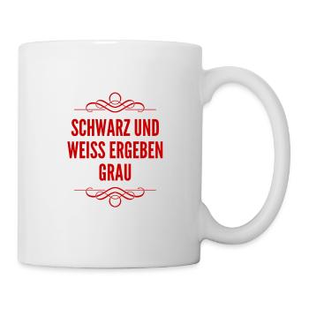 weiß und schwarz - Tasse - Weiß - Rechts