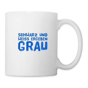 weiß und schwarz ergeben grau - Tasse - Weiß - Rechts