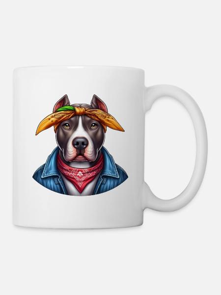 Artiste de rap Pitbull mignon - Mug blanc - blanc