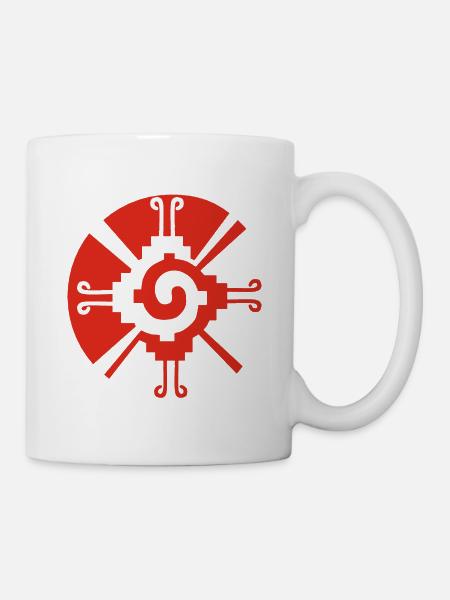 Rotes Maya-Schutzsymbol - Tasse - Weiß