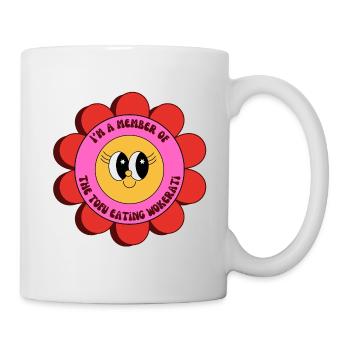 Membre du Tofu Eating Wokerati (fleur rétro) - Mug blanc - blanc - Droite
