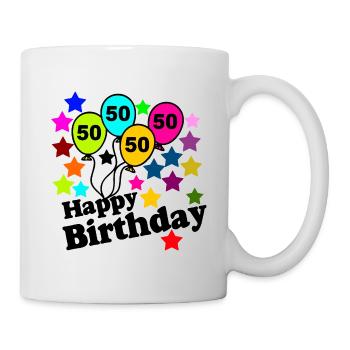 50.Geburtstag , 50 Jahre , Happy Birthday (25) - Tasse - Weiß - Rechts
