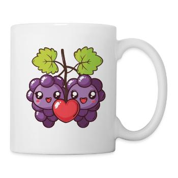 Raisins Couple Amour Coeur Saint Valentin - Mug blanc - blanc - Droite