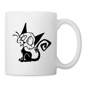 Skull Black Cat - Mug blanc - blanc - Droite