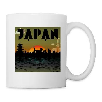Retro Japan Disco Skyline - Tasse - Weiß - Rechts