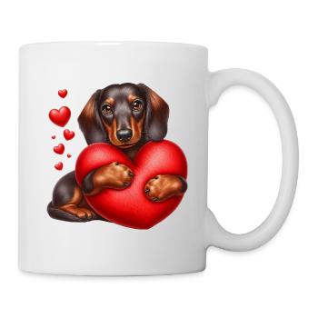 Dessin animé teckel - Mug blanc - blanc - Droite