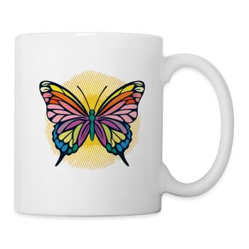 papillon multicolore - Mug blanc - blanc - Droite