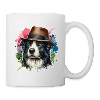 Border Collie Paint Splash Art - Mug - white - Right