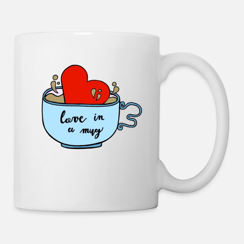 L’amour dans une tasse - Mug blanc - blanc