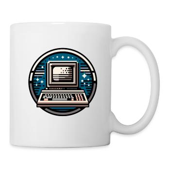 8bits Computer Vintage Logo - Mug blanc - blanc - Droite