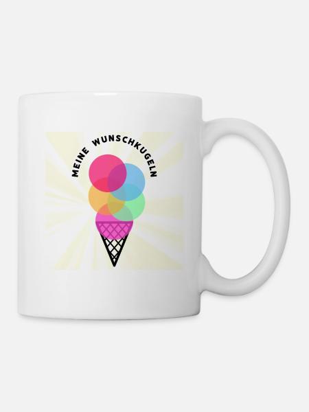 Meine Wunschkugeln: Eiscreme-Traum in Farbe - Tasse - Weiß