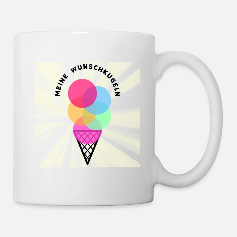 Meine Wunschkugeln: Eiscreme-Traum in Farbe - Tasse - Weiß
