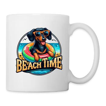 Dackel Hunde Sommer Strand und will jeder Hund - Tasse - Weiß - Rechts