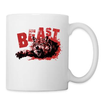 Loup bête - Mug blanc - blanc - Droite