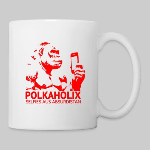 Selfies d’Absurdistan - motif rouge/rouge - Mug blanc