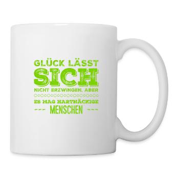 Happiness cannot be forced - Mug - white - Right