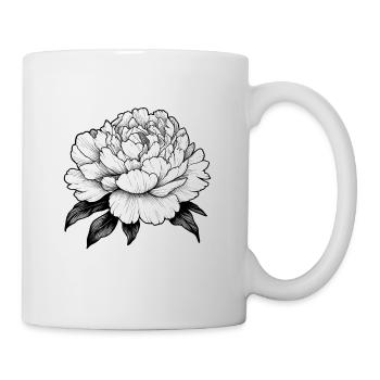 Pfingstrosenblüte - Tasse - Weiß - Rechts