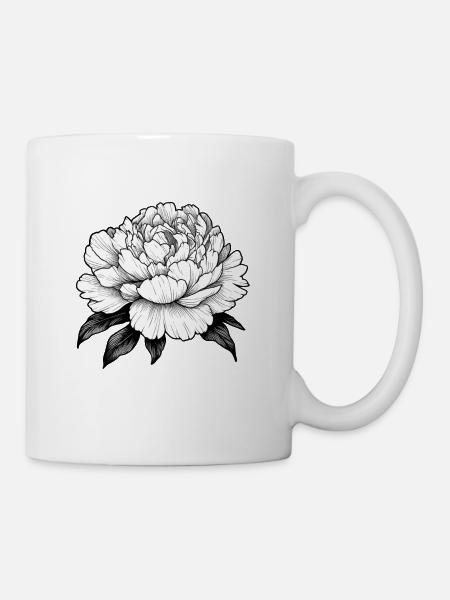 peony flower - Mug - white