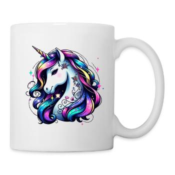 Unicorn with stars and bright colors - Mug - white - Right
