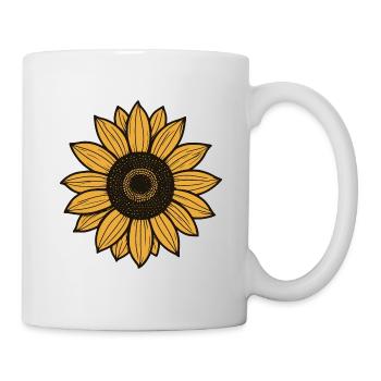 Sonnenblume - Tasse - Weiß - Rechts