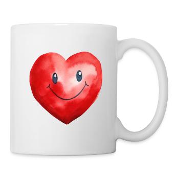 Cœur aquarelle - Mug blanc - blanc - Droite