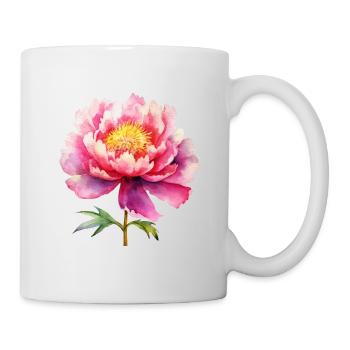 Pfingstrose Päonie - Tasse - Weiß - Rechts