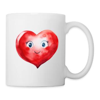 Cœur aquarelle - Mug blanc - blanc - Droite