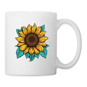 Sonnenblume - Tasse - Weiß - Rechts