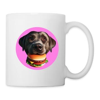 Labrador frisst Hamburger - Tasse - Weiß - Rechts
