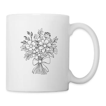 Blumenstrauß - Tasse - Weiß - Rechts