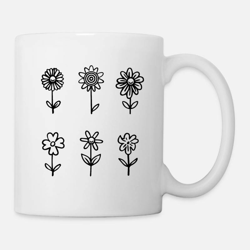 Blumen - Tasse - Weiß