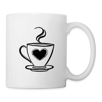 Kaffee - Tasse - Weiß - Rechts