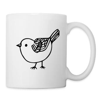 Oiseau - Mug blanc - blanc - Droite