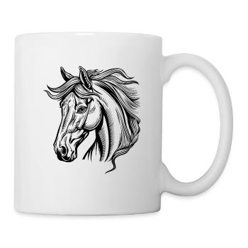 Pferd Pferderennen Pferdekopf - Tasse - Weiß - Rechts