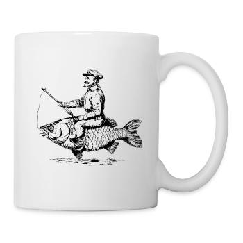 Angler Angeln - Tasse - Weiß - Rechts