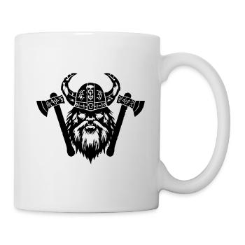 Wikinger mit Axt und Helm - Tasse - Weiß - Rechts