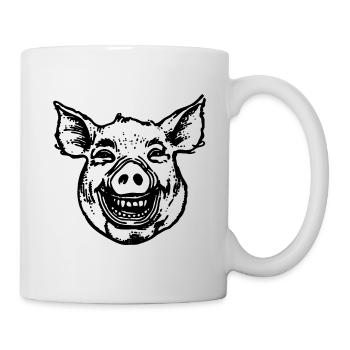 Schwein Schweinchen - Tasse - Weiß - Rechts
