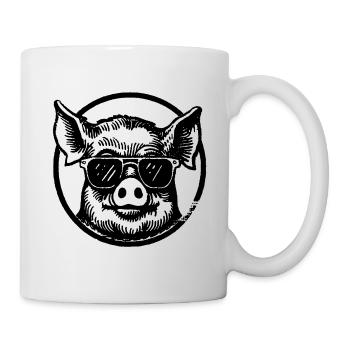 Schwein Schweinchen - Tasse - Weiß - Rechts