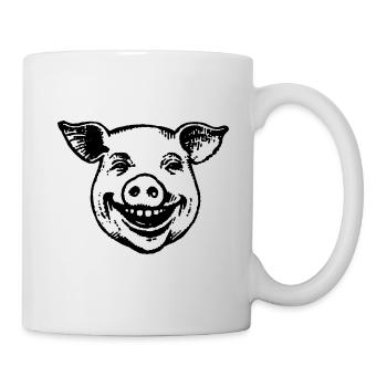 Schwein Schweinchen - Tasse - Weiß - Rechts